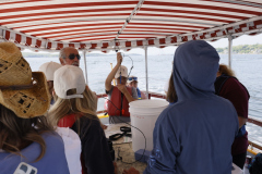 Testing water temperature in the harbor to be compared with readings upriver